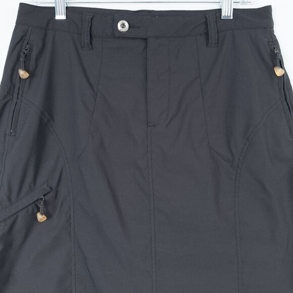 Eddie Bauer Sport Nylon Midi Skirt Womens 4 Black Cargo Modest Athletic Gorpcore - Picture 7 of 16